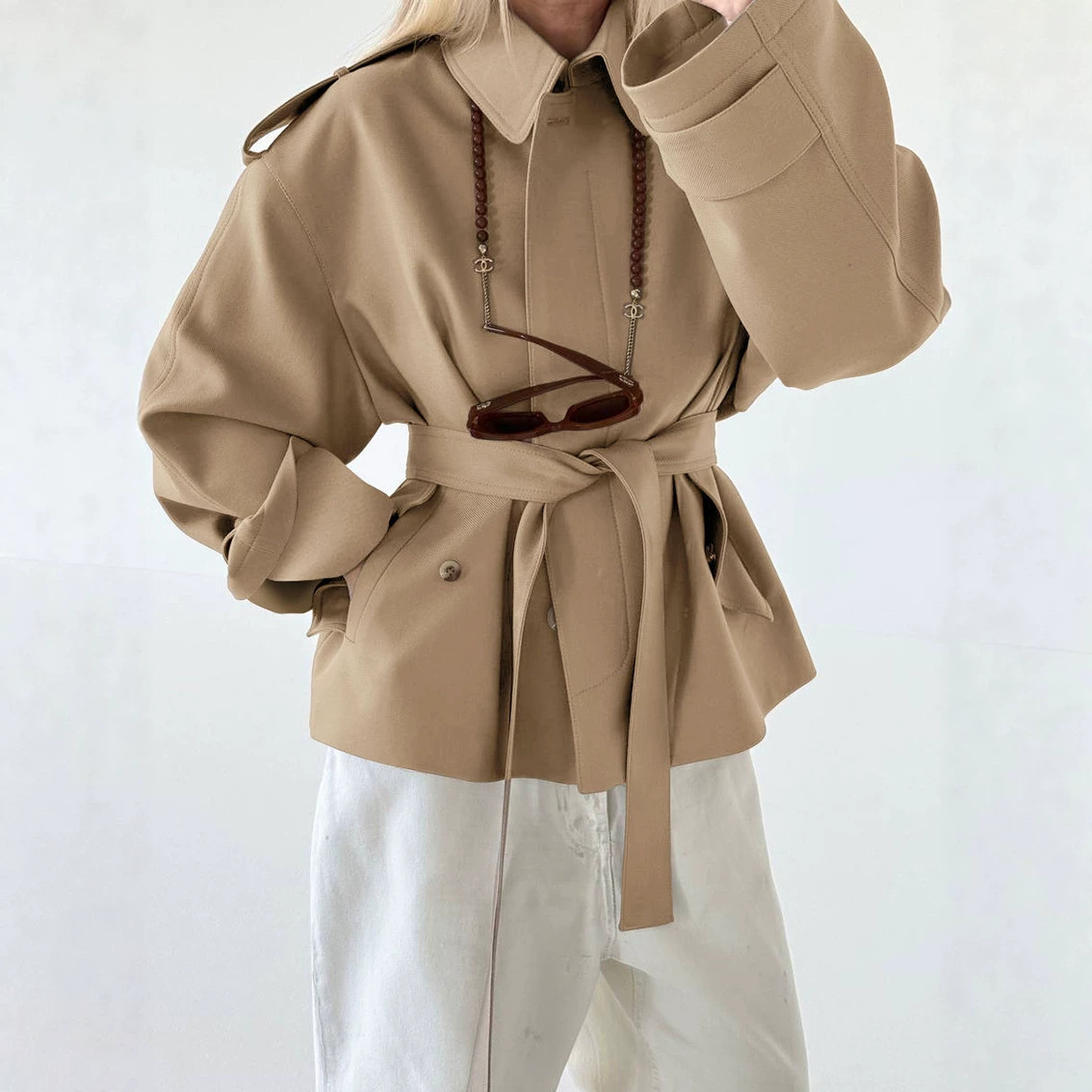 Qadın matə velvet uzunqol kardigan-jaket, yaxalı