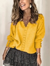 Q 73171 Lace V Neck Sweater �ٽzV�Ië�� �W���羳���R�d