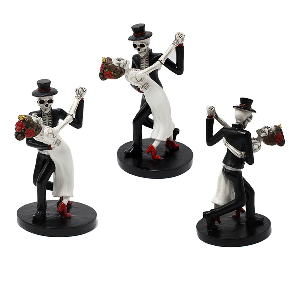  Ghost Festival Halloween Party Atmosphere Decorations Skull Lover Dance Doll Resin Ornaments Spot Batch
