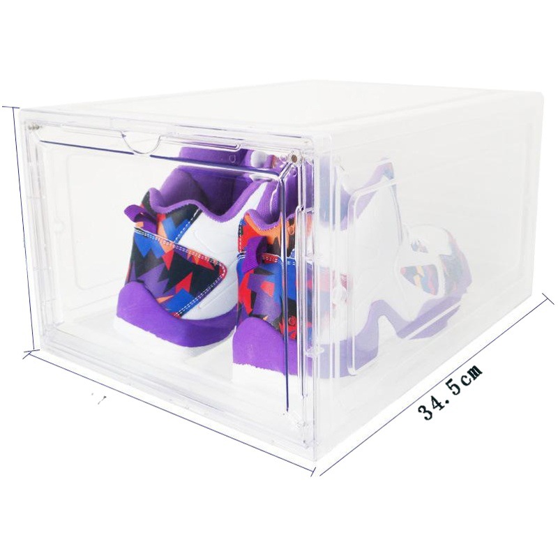 Caja de zapatos transparente puerta magnética engrosada caja de almacenamiento de plástico extraíble a prueba de polvo caja de almacenamiento de zapatos fuente al por mayor fabricante