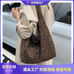 外单豹纹包包女2025新款秋冬韩版个性简约单肩手拎包大容量腋下包