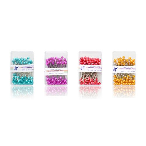 Factory direct sales colorful clothing positioning decorative pearlescent needles plastic round head pins sewing and cutting positioning needles