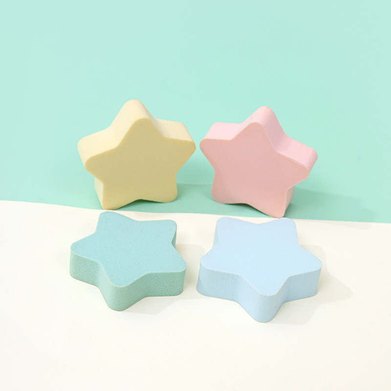Estrellas personalizadas de forma alienígena huevo maquillaje suave polvo de maquillaje cojín de aire irregular polvo esponja bloque de herramientas de maquillaje
