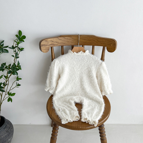 Baby onesie spring and autumn set newborn full moon 100th day top dress 100th day party dress princess girl baby crawling outfit