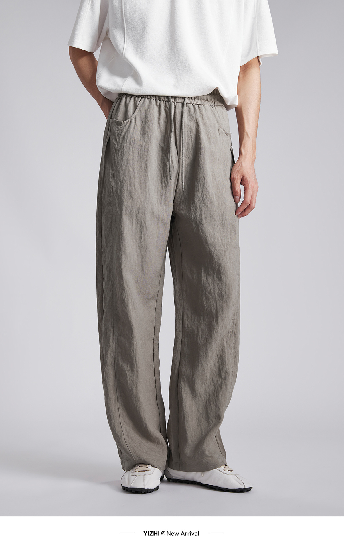 Quần dài nam ống rộng chất liệu linen phong cách thư giãn — đen chi tiết 13