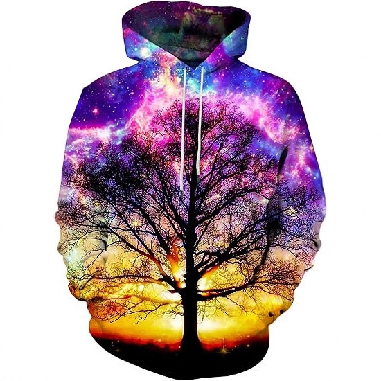 European and American New Style Sunflower Mandala Print Men's Hooded Sweatshirt Bohemian Personality Street Style Pullover Sweatshirt