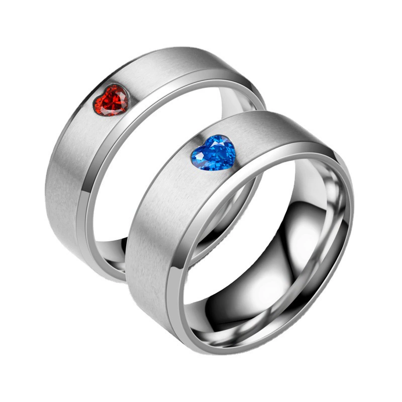 Модная zirconium из нержавеющей стали, кольцо, украшение для любимого, аксессуар, европейский стиль, микро инкрустация, (跨境 торговля), оптом