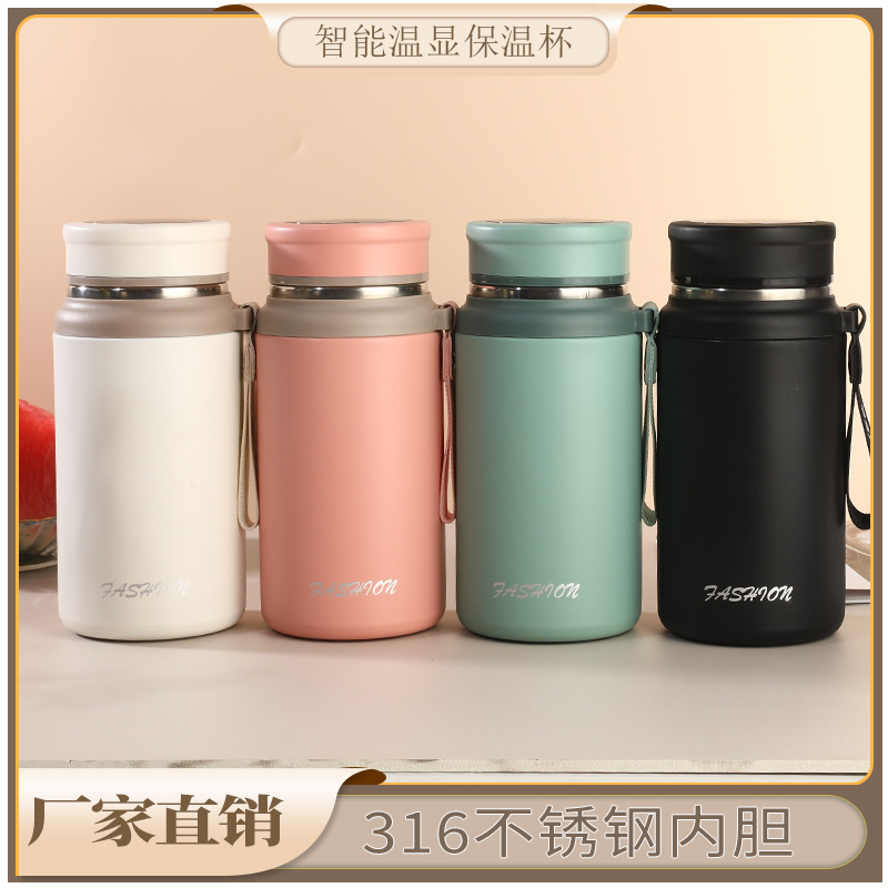 Termo de Acero Inoxidable 316 con Pantalla de Temperatura para Hombre, Taza de Té Portátil para Auto, Taza de Oficina para Mujer, Taza Portátil para Auto