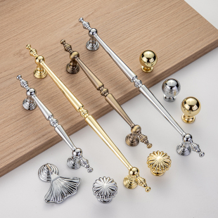 French Minimalist Zinc Alloy Wardrobe Door Handle Golden European Style Modern Simple Entry Luxury Shoe Cabinet Drawer Cabinet Handle