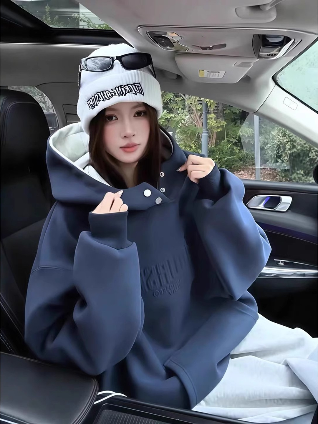 Qalın yarı yaxalıqlı, içi yumşaq astarlı unisex svitşot