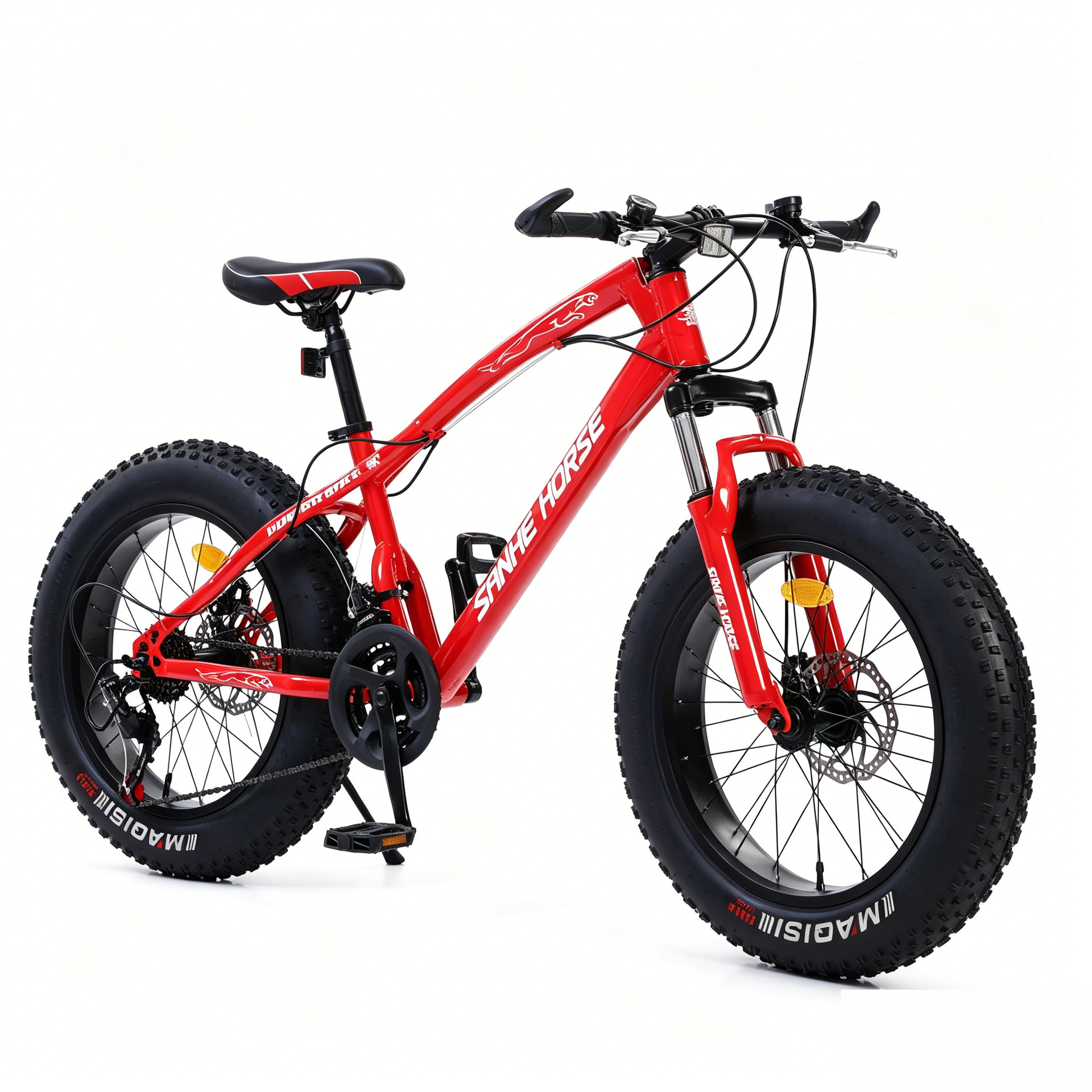 Todoterreno moto de nieve con neumáticos gordos de 20 pulgadas 4.0 neumáticos anchos, doble freno de disco, bicicleta de alta emisión de carbono, bicicleta de montaña todoterreno de velocidad variable