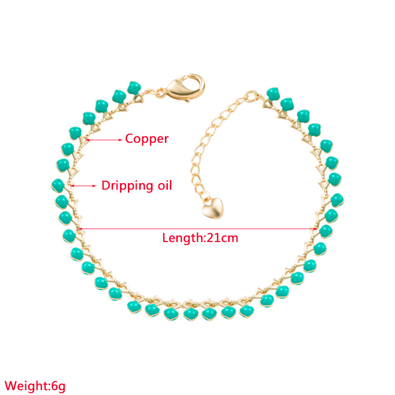 Fashion Solid Color Copper Bracelets Enamel Copper Bracelets