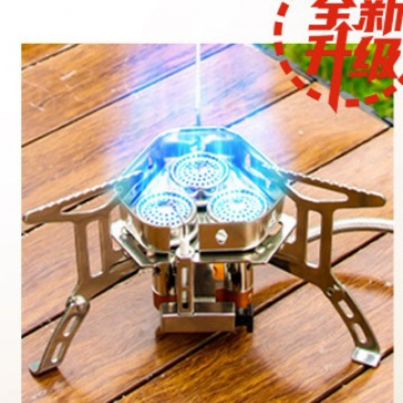 Tuocun Portable Gas Stove for Home and Outdoor Use, Foldable Stove Head, 8000-Watt High-Power Stove, Three-Burner Stove for Barbecue
