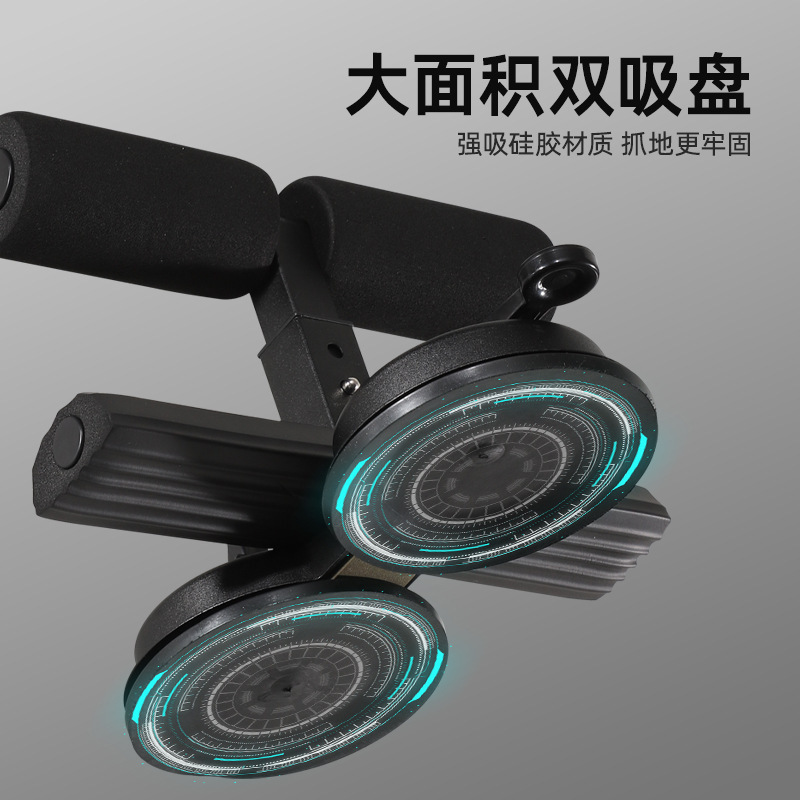 引き紐付きダブル吸盤、腹筋補助具、家庭用ダブルロッド腹筋マシン、お腹痩せフィットネス器具|undefined