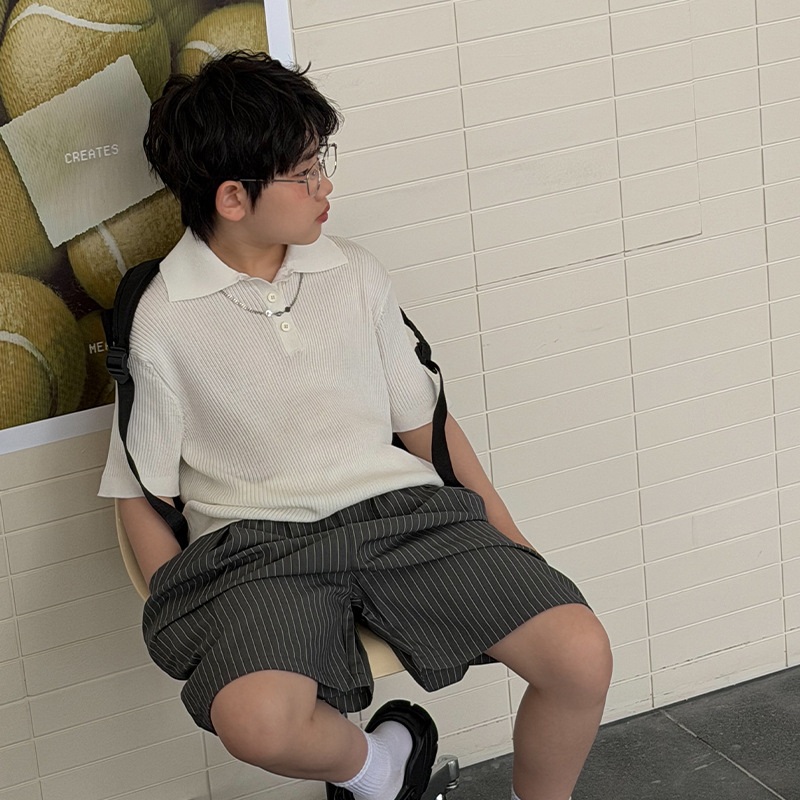 Yihong Children's Clothing Wholesale Boys' Korean Style Academy Style Polo Shirt Solid Color Simple Breathable Short Sleeve for Older Kids Summer Yihong Children's Clothing Wholesale Boys' Korean Style Academy Style Polo Shirt Solid Color Simple Breathable Short Sleeve for Older Kids Summer