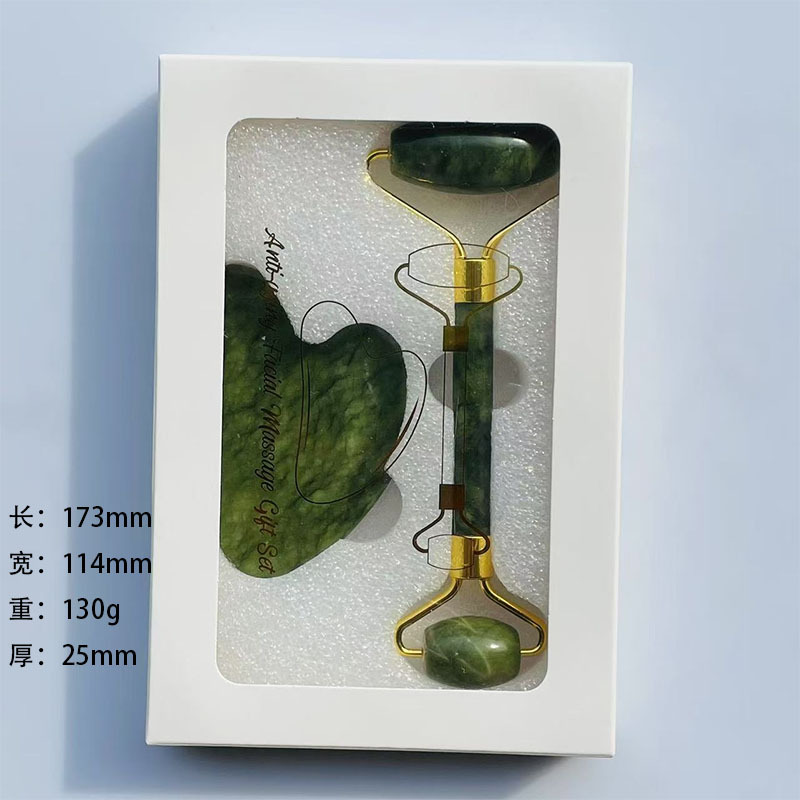 Jade Roller masajeador fábrica al por mayor polvo Crystal roller Jade beauty container Factory Jade roller suit