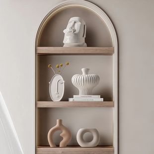 Beihanmei Ins Style Niche Scandinavian Ceramic Vase Ornaments Wabi-Sabi Style Living Room Bookcase Artwork Emotional Stability