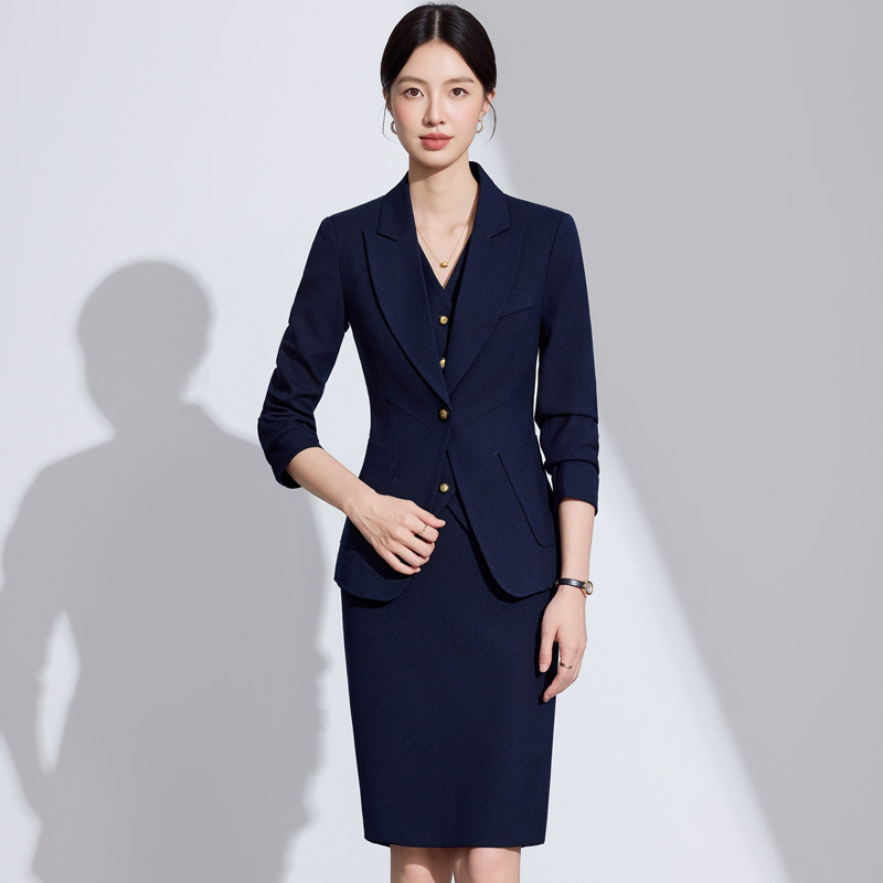 春秋美容师珠宝店新款职业套装长袖西服正装酒店开业庆典工作服|undefined