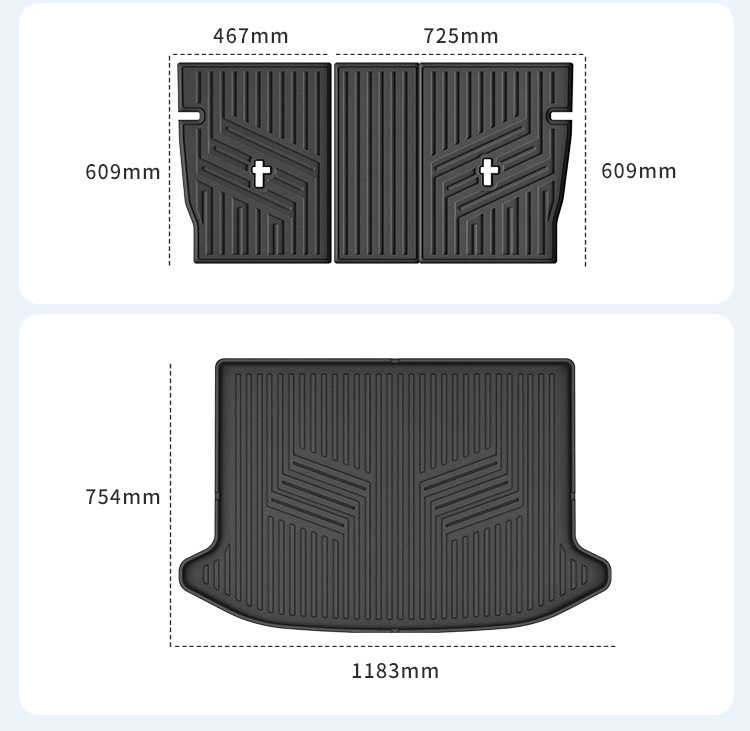 Car Floor Mats TPE for Zeekr X 23-26 + Trunk/Backrest Mat
