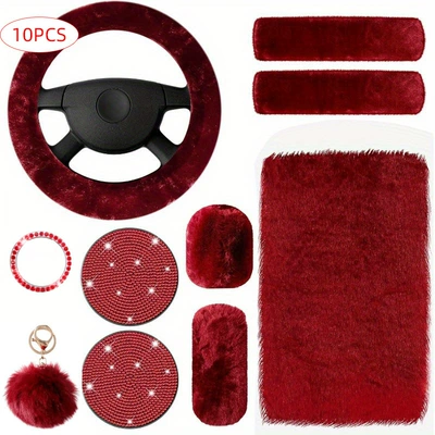 Pad Shoulder Protector Cross-Border Hot-Selling Steering – Steering wheel cover - red-38cm