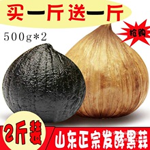 黑蒜头独头黑蒜1000g包邮山东金乡特产干货黑蒜黑蒜头即食马鞍菌