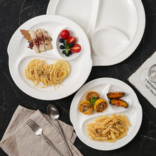 简约旋风三格分格餐盘快餐盘创意酒店西餐厅摆盘水果平盘陶瓷餐具