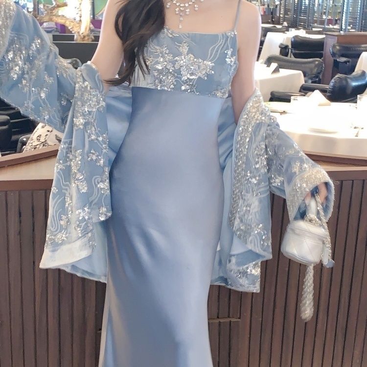 Moss Fan Yue Qing Meng/Silk New Chinese Style Jacket Women's Spring New Fashion Embroidery Heavy Industry Velvet Suit