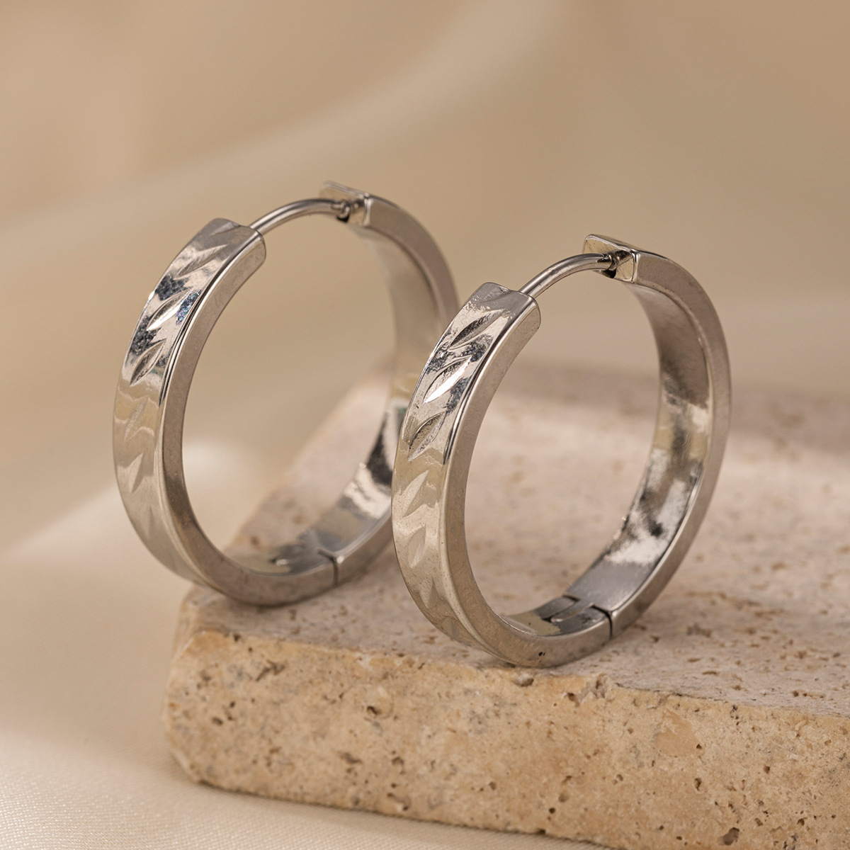 TENA Europa y los Estados Unidos venta transfronteriza aretes de acero de titanio ligero lujo alto sentido de moda personalidad de acero inoxidable joyas de orejas