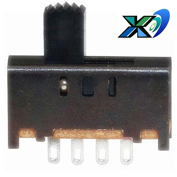 厂家3档拨动开关黑色 3位滑动开关走钢珠 立式直脚1P3T 拨动开关