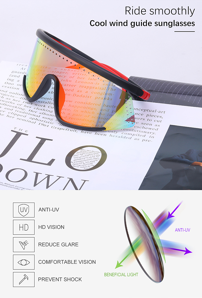 Lunettes Anti-uv Géométriques D'une Seule Pièce Colorées À La Mode En Gros display picture 21