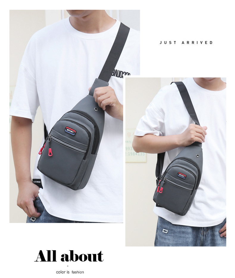 New high-quality waterproof nylon chest bag for men, simple and fashionable chest bag, large-capacity multi-layer crossbody bag, factory direct sales undefined