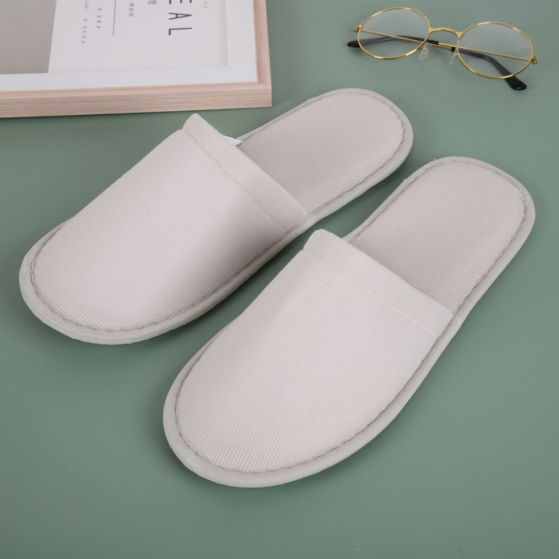 浅灰真美布拖鞋