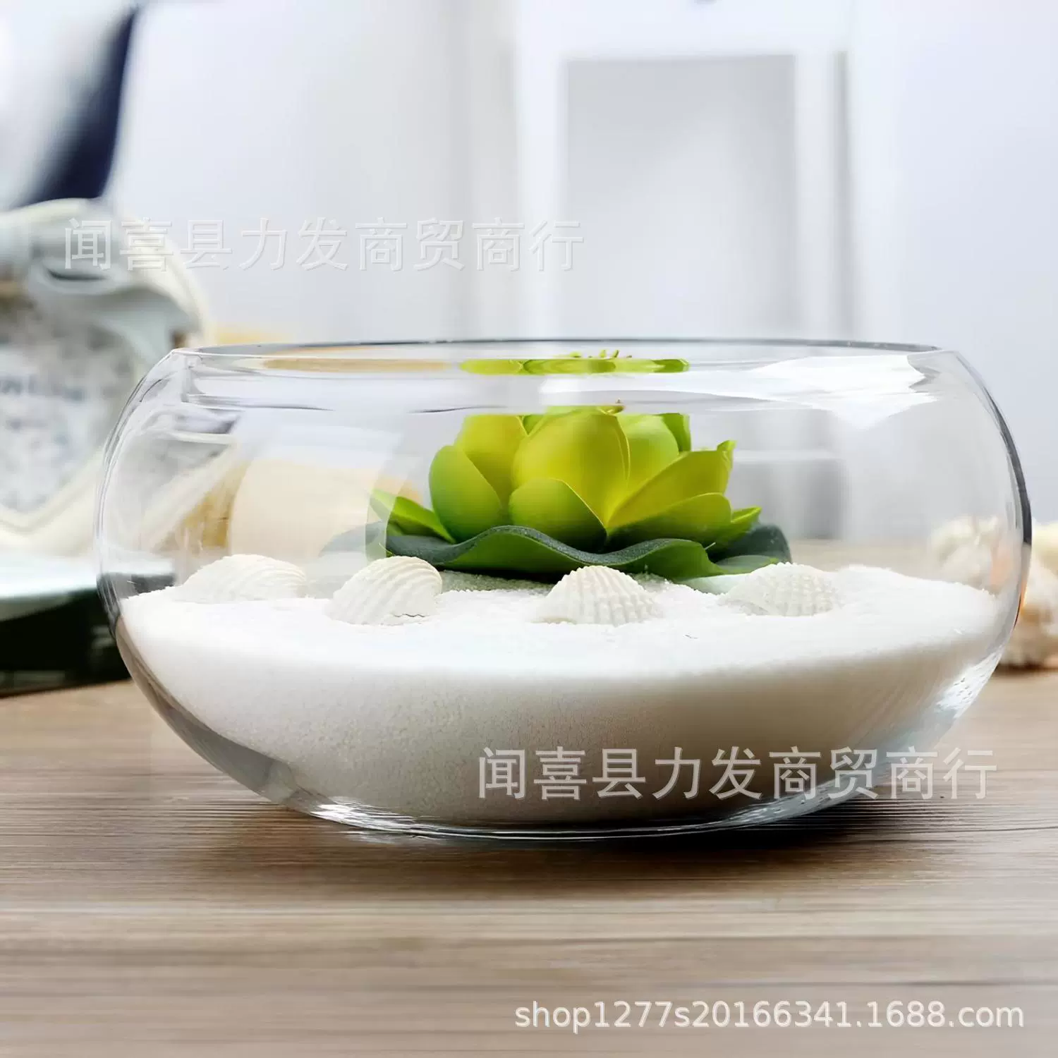 Creative transparent glass small aquarium for office