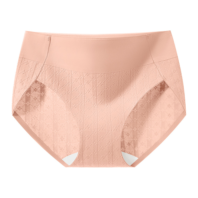 Ropa interior de mujer sin costuras de algodón puro 7A entrepierna de algodón antibacteriano jacquard nuevo estilo con horquilla alta y cintura media ropa interior antielástico de algodón de alta elasticidad