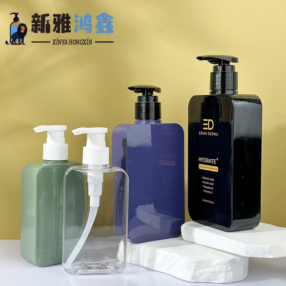 工厂直销200330-400ml扁塑料瓶PETG洗护洗发水分装瓶沐浴露按压瓶
