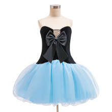 亚马逊女童连衣裙新款吊带蝴蝶结网纱蓬蓬裙儿童蛋糕裙钢琴演出服