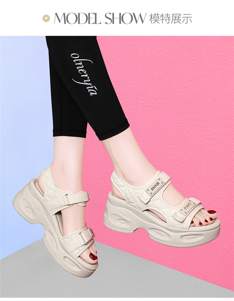Dép sandal nữ xỏ ngón đế bệt đi biển mùa hè đế dày chống mài mòn — 7128 Màu đen, 7128 màu be chi tiết 10