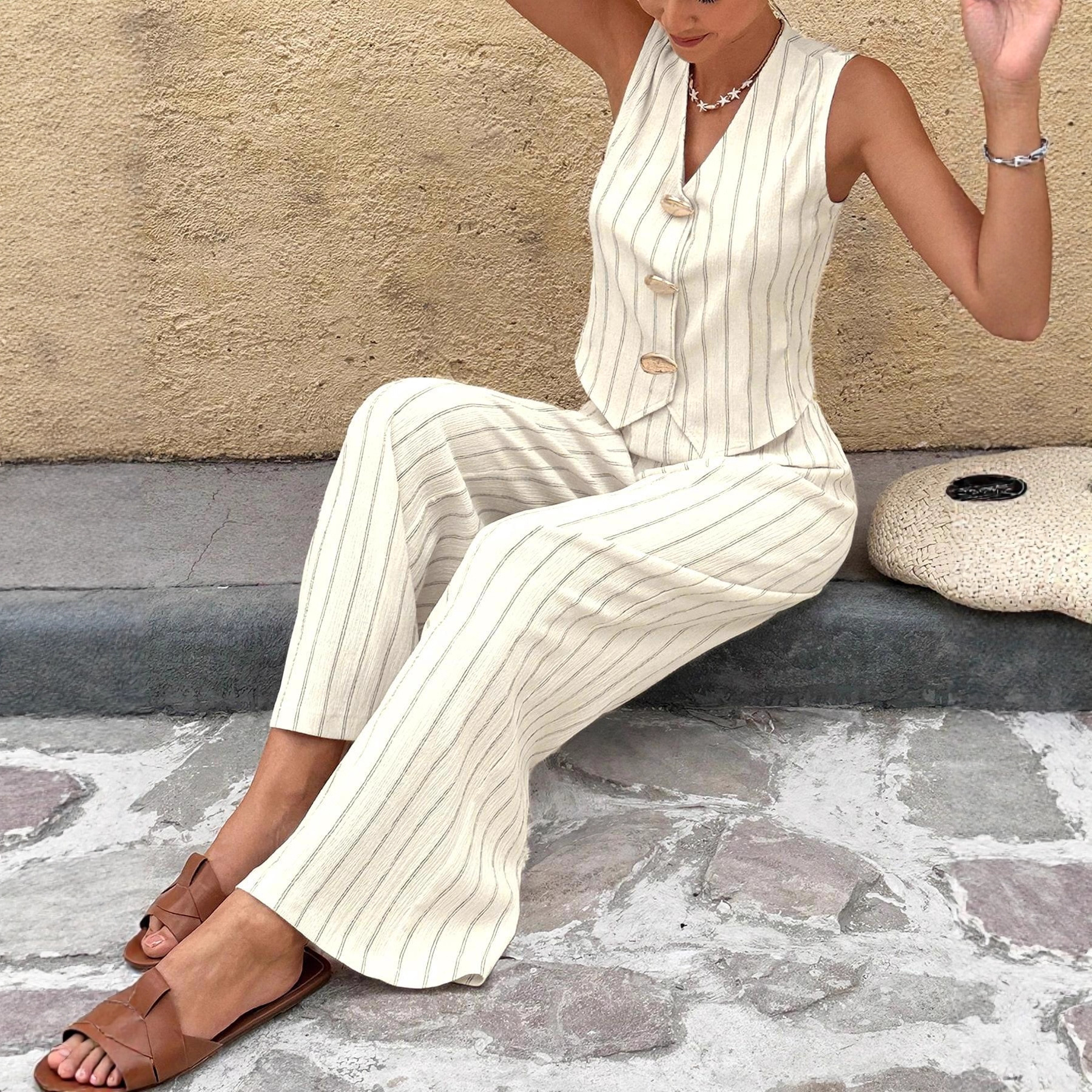 Cross-border Foreign Trade European And American Color-blocking Trendy...