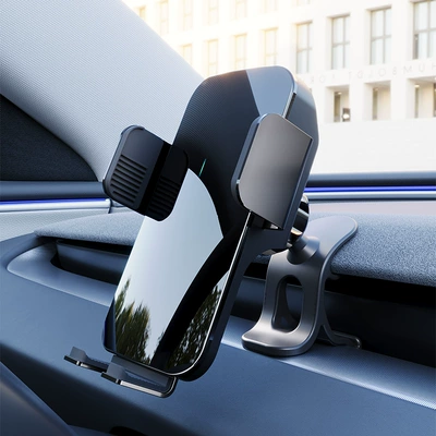 Car phone holder | Holder Magnetic Navigation Accessories - huanxin-yyl3-decorative-panel-mobile-phone-holder-solar-chuck-black