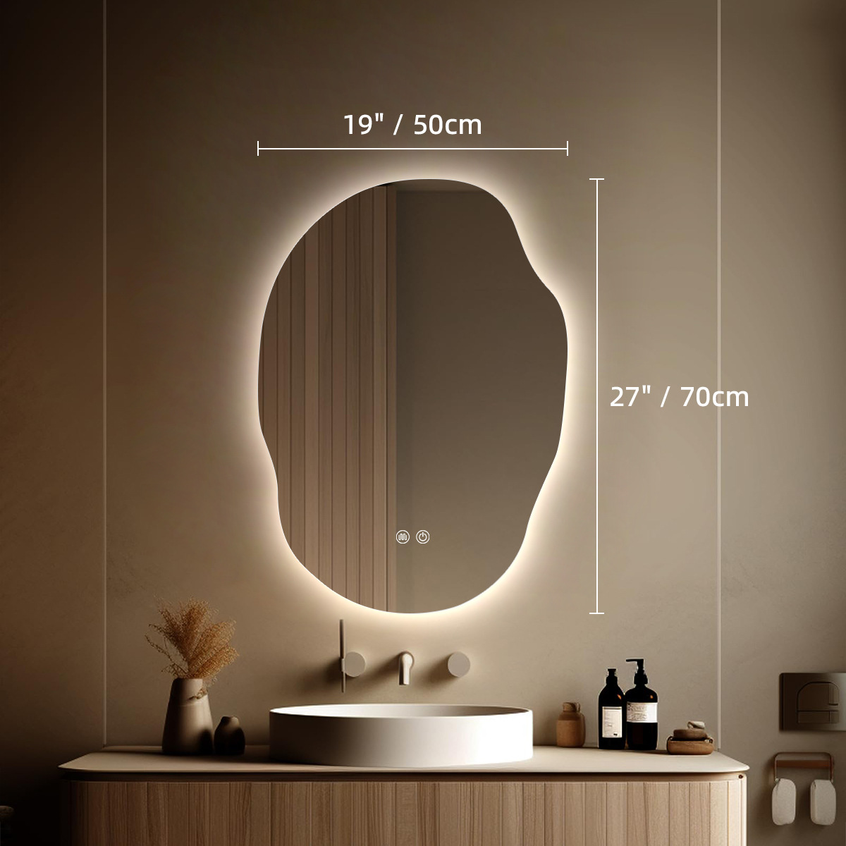 Comercio exterior papa forma especial inteligente led espejo de maquillaje colgante de pared dormitorio tocador espejo de baño pared colgante con luz Amazon