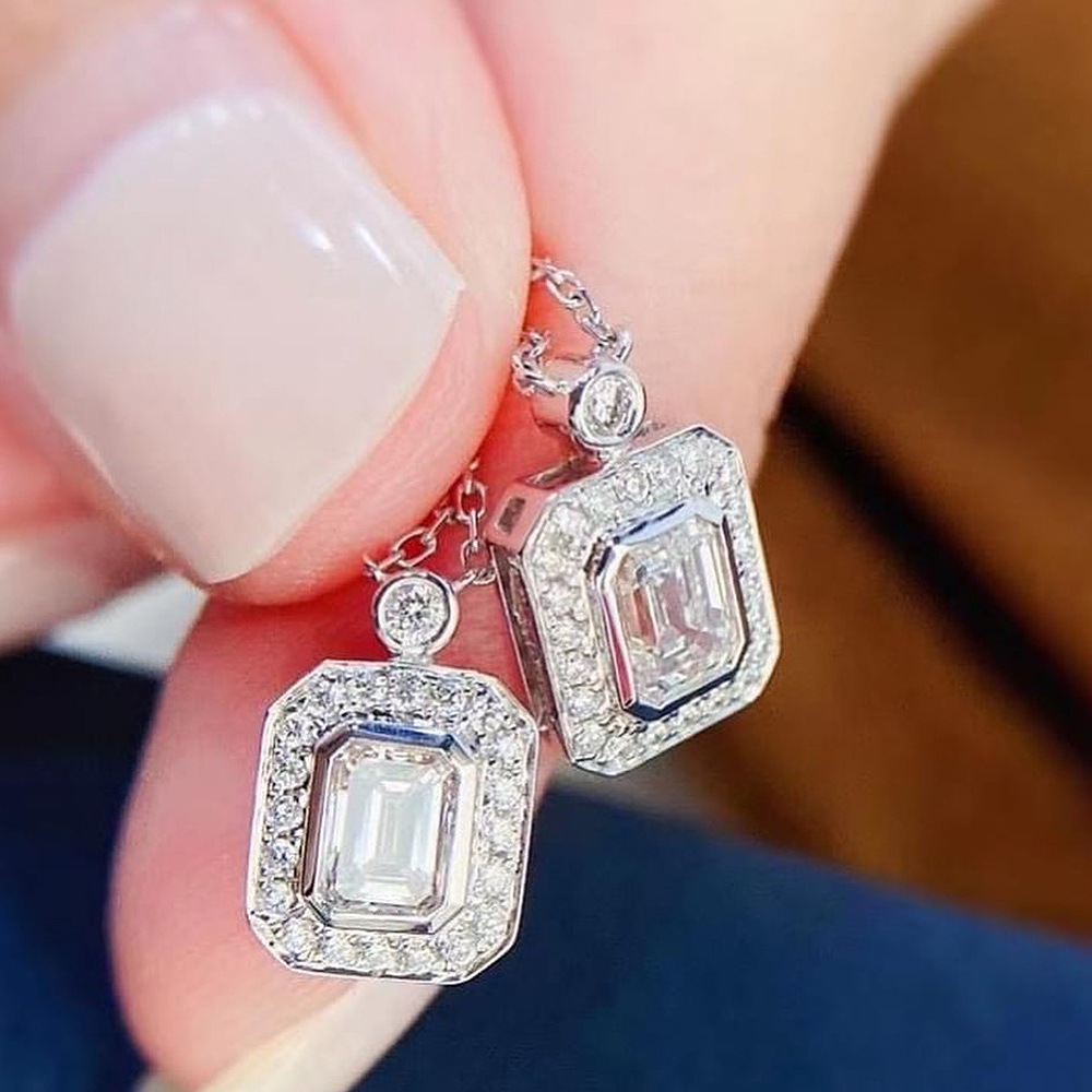 Pendant Necklace Classification Copper Simple Style Shiny Inlay Rectangle Perfume Bottle Zircon Pendant Necklace