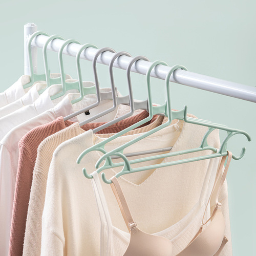 Tea Flower 07041T Portable Clothes Rack - Set of 5 Plastic Light Color Hanging Clothes Rack 42CM Plastic Clothes Hanger