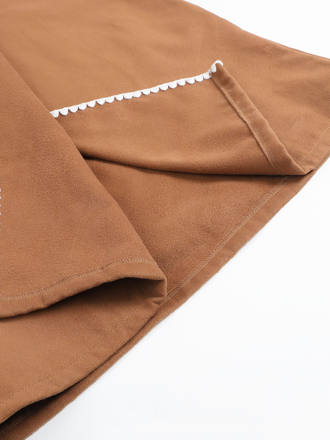 Women's Long Woolen Coat With Braided Lapel For Autumn And Winter_voghion.com