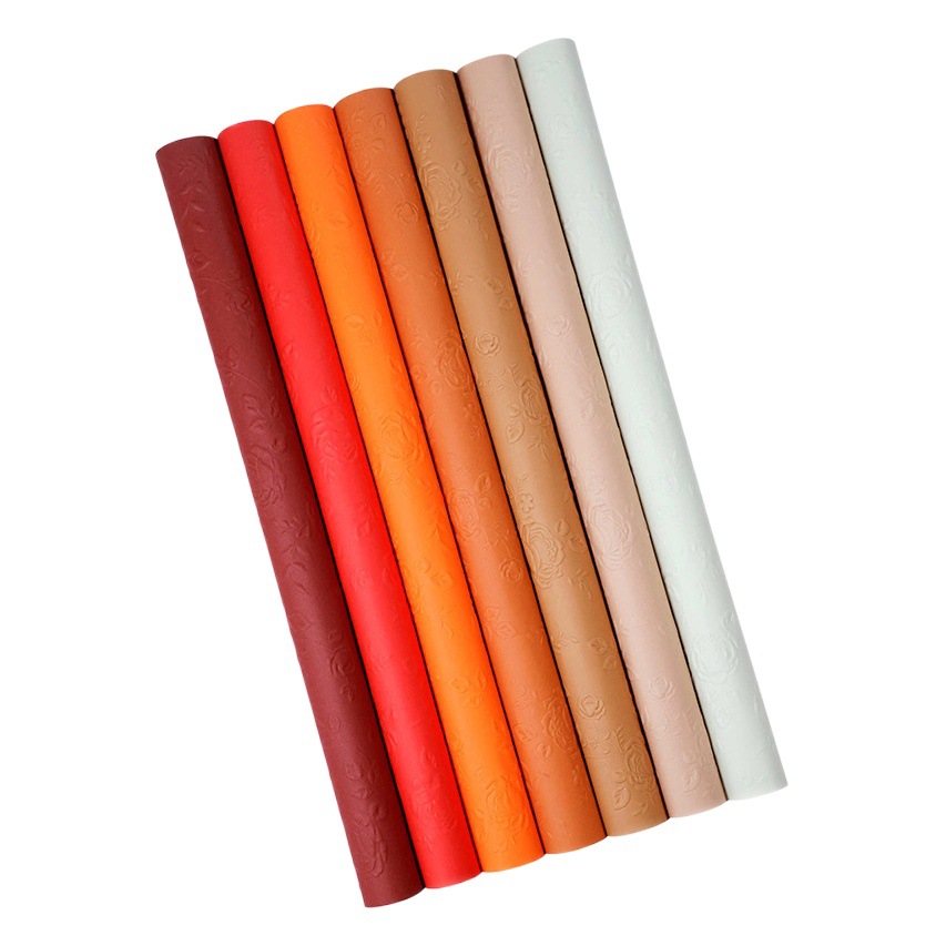 Papel estampado flor de rosa abierto papel estampado tridimensional cóncavo-convexo flores de papel de arte chino material de embalaje de flores papel de embalaje de plástico chino