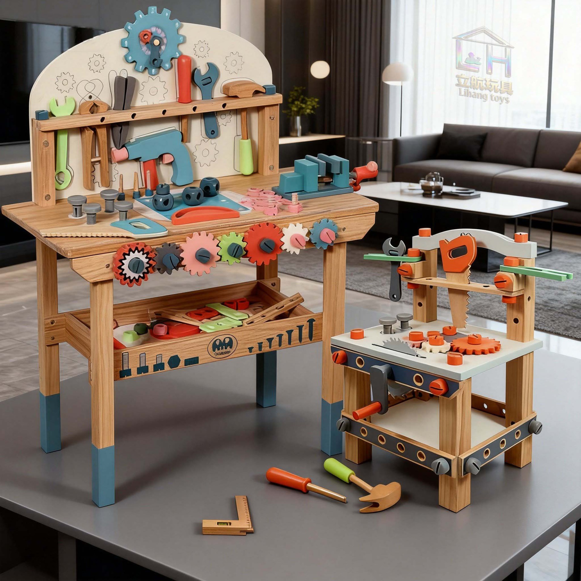 Cross-border children's toolbox for early education, screw-tightening and nut-removing action training game, wooden toy wholesale