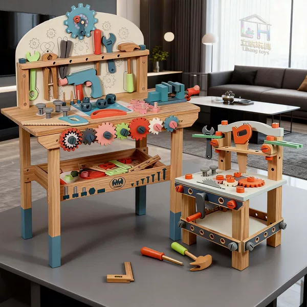 Cross-border children's toolbox for early education, screw-tightening and nut-removing action training game, wooden toy wholesale