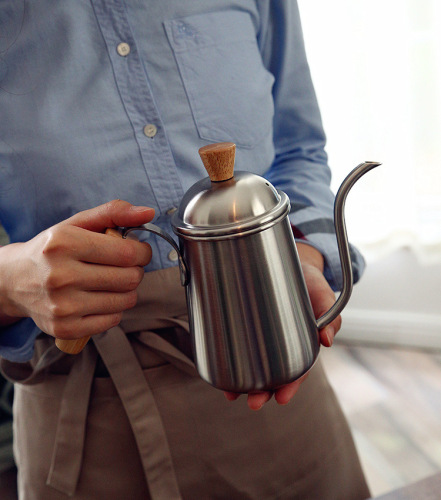 444Z wholesale hand-brewed coffee pot with hanging ears, long mouth and narrow mouth, household drip filter matching utensils, stainless steel outdoor exposure