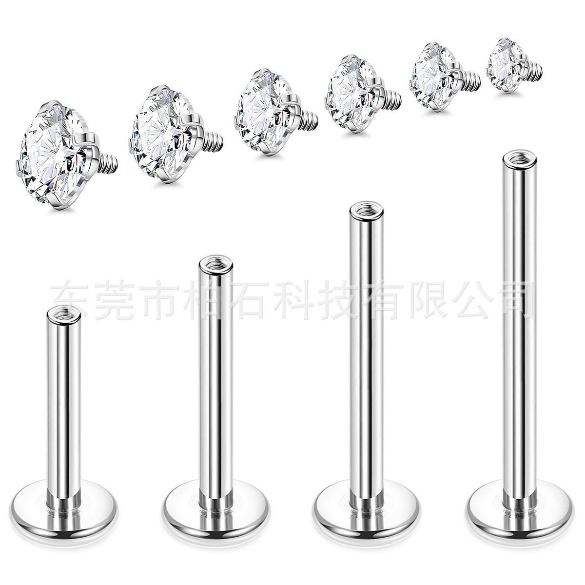 G23 Titanium Internal Thread Earring F136 1.2mm Flat Bottom Lip Nail Ear Bone Nail Piercing Jewelry detail image 10