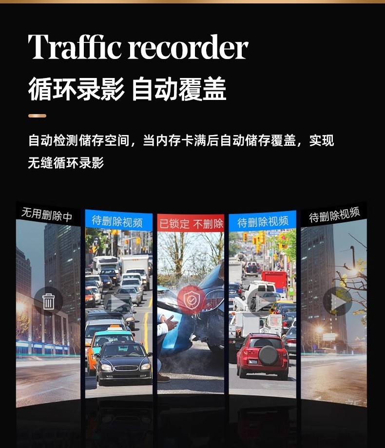 10inch Car Rearview Mirror Driving Recorder High-Definition Night Vision 1080P Front and Rear Dual-Lens Reversing Image Dvr