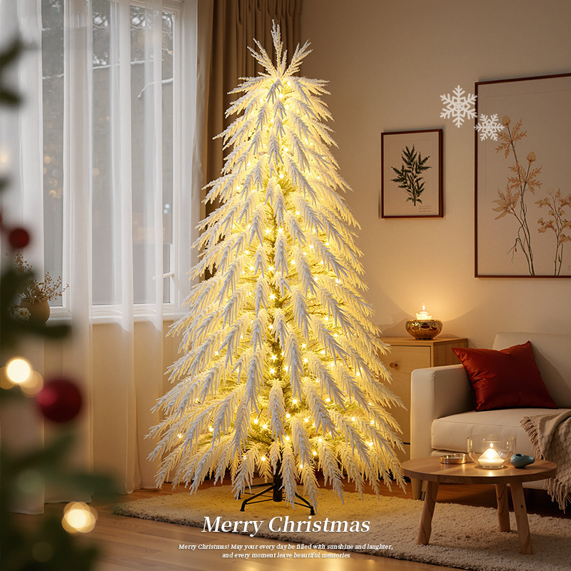 Nuevo transfronterizo puro PE mezcla flocado árbol de Navidad blanco nieve decoraciones de Navidad decoraciones grandes